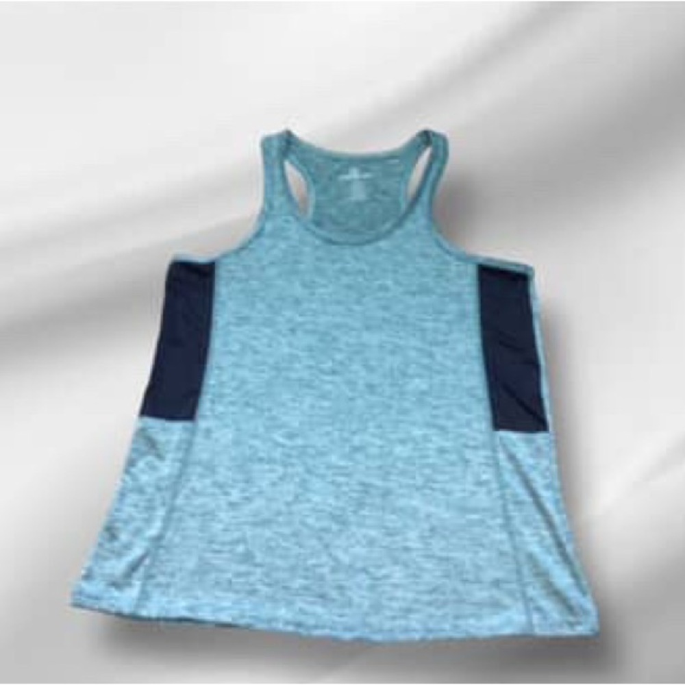 Real Essentials Women's Green Space Dye Racerback Tank Top Activewear S Small